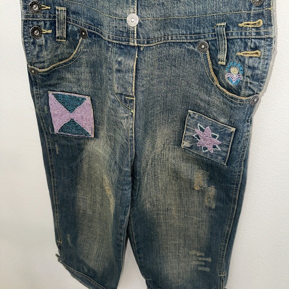 Sense European Denim Capri Overalls Size‎ 4 Y2K - Picture 3 of 12